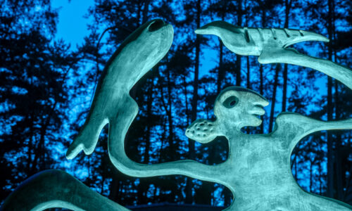 meno kūrinių fotografavimas, skulptūra, meno fotografavimas, skulptura, eksterjeras, naktis